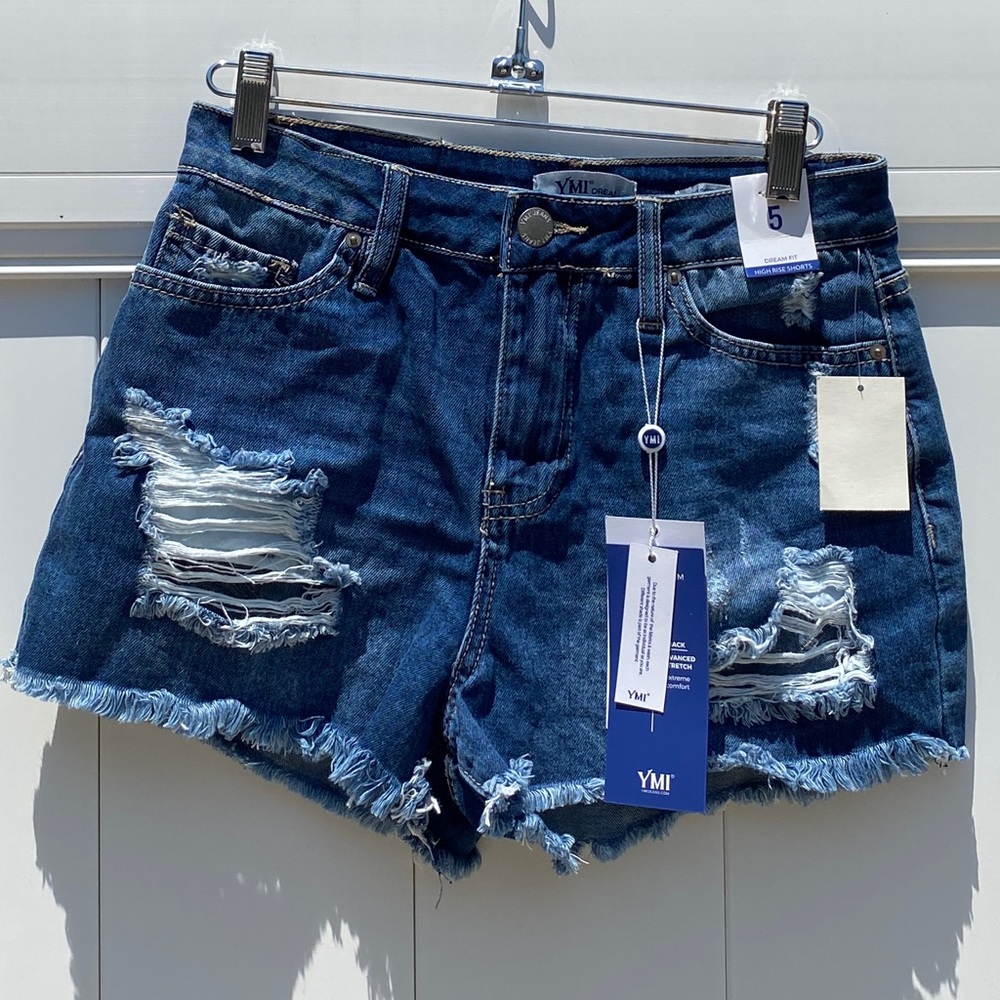 Jean distressed shorts